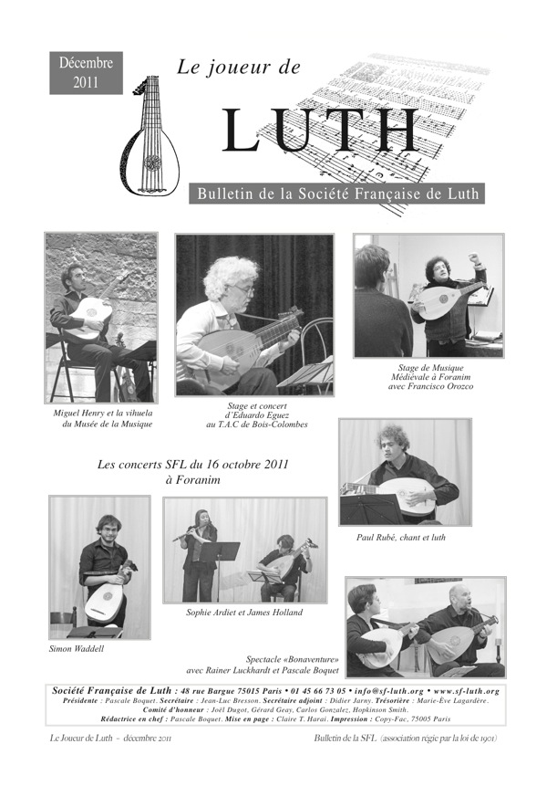 bulletin Dec 2011 couv .jpg - Le Joueur de Luth : Décembre 2011